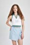 High Waist Mini Jean Shorts Skirt B8292AX24SM - 2