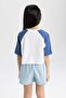 Girl's Crew Neck Printed Short Sleeve T-Shirt C2224A824SM - 6
