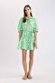 Shirt Collar Pattern Long Sleeve Poplin Mini Dress Z7469Az24Sp