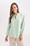Regular Fit Crew Neck Long Sleeve Blouse C3821Ax24Sm - 3
