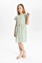 100% Cotton Patterned Short-Sleeved Dress for Girls B4339A824Sm - 2