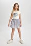 Girl's Gray Elastic Waist Tutu Skirt C0527A824Sm - 2