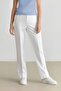 Black Satin Cigarette Pants - Elastic Waist, Straight Leg J8743Az24Sm