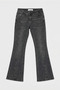Women's Anthracite 4S6-14 Swl Mid Rise Flare Fit Belt Detailed Stretch Fabric Denim Jeans - 5
