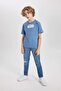 Carrot Fit Ripped Detailed Straight Leg Jean Trousers for Boys B6457A824Sp - 4