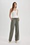 Pants Wide Leg Wide Loose Leg High Waist Pocket Lace-Up Basic Straight Standard Size C6596Ax24Sp - 2