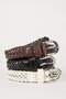 Women's Faux Leather 3-Piece Casual Belt B5303Axns