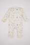 Baby Girl Newborn Patterned Long Sleeve Jumpsuit C1599A524Sp - 5