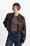 College Collar Snap Fastener Pocket Vintage Faux Leather Bomber Jacket B8247Ax24Sp - 2