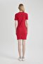 Coool Bodycon Body Hugging Crew Neck Ribbed Camisole Short Sleeve Mini Dress C1503Ax24Sp - 5