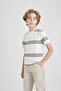 Boy's Crew Neck Striped Short Sleeve T-Shirt B5932A824Sm - 3