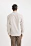 100% Cotton Slim Fit Polo Collar Honeycomb Textured Long Sleeve Shirt B6476Ax24Sp - 5