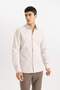 100% Cotton Slim Fit Polo Collar Honeycomb Textured Long Sleeve Shirt B6476Ax24Sp - 3