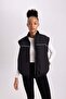 Light Thin Coat with Stand Collar and Detachable Sleeve Detail - Pocketed and Lined B2419Ax24Sp - 5