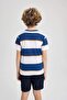 Boy's Crew Neck Striped Short Sleeve T-Shirt B5931A824SM - 6