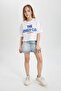 Crew Neck Crop Printed Short Sleeve T-Shirt Girls C2216A824Sm - 2