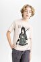 Boy's Crew Neck Printed Short Sleeve T-Shirt C1922A824Sm