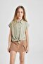 Girl's Cropped Fit Short Sleeve Shirt C0819A824Sm