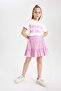Patterned Pleated Skirt for Girls B4460A824Sm - 4