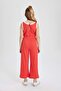 Girl's Printed Ribbed Camisole Sleeveless Long Jumpsuit B4878A824SM - 5