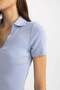 Slim Fit Tight Fit Ribbed Camisole Short Sleeve Polo T-Shirt C4076Ax24Sp - 4