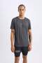 Quick Dry Slim Fit Narrow Cut Crew Neck Printed Sportsman Short Sleeve T-Shirt X6142Az24Sp - 3