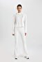 Flare Fit Spanish Leg Standard Length Ribbed Slim Pants B9023Ax24Sm