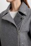 Regular Fit Jacket Collar Pocket Belt Zipper Short Cashmere Coat B8830Ax23Wn - 5