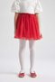 Girl's Stretch Waisted Red Tulle Red Skirt B6929a824sm - 7