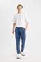 Regular Fit Sweatpants Fleto Pocket Washed Faded Effect Waist Lace up Elastic Leg A1992Ax24Sp - 3