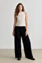 Pensli Classic Navy Blue Trousers Wide Leg Wide Loose Leg Basic Straight Pocket High Waist C2022Ax24Sp