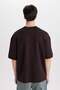 Loose Fit Crew Neck Printed Short Sleeve Heavy Fabric T-Shirt C0896Ax24Sp - 6