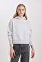 Boxy Fit Hooded Thick Basic Plain Sweatshirt B8570Ax24Sp - 3