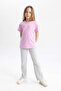 Flare Fit Corded Fabric Ribbed Knit Pants Girls B5585A824Sm - 2