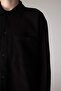 Oversize Wide Fit Polo Neck Cotton Long Sleeve Shirt C2841Ax24Sp - 3