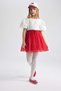 Girl's Stretch Waisted Red Tulle Red Skirt B6929a824sm - 5