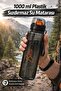 1 Liter - Leak-Proof Sippy Water Bottle for School, Workplace, Gym, Black