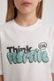 Girls' Relax Fit Crew Neck Printed Short Sleeve T-Shirt B5092A824Sm - 5