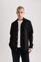 Regular Fit Polo Neck Cotton Long Sleeve Black Shirt B4140Ax24Sp - 6