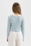 Slim Fit Narrow Cut Crew Neck Ribbed Camisole Long Sleeve T-Shirt Girls B7388A824Sp - 6