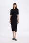 Bodycon Polo Neck Ribbed Camisole Half Sleeve Midi Dress C2882ax24sp - 3
