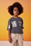 Relax Fit Crew Neck Printed Washed Faded Effect Short Sleeve T-Shirt Girls C1203A824Sm - 3