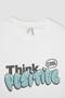 Girls' Relax Fit Crew Neck Printed Short Sleeve T-Shirt B5092A824Sm - 8