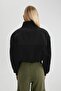 Zippered Collar Crop Thick Sweatshirt C4395Ax24Sp - 6