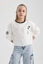 Girls Disney Mickey & Minnie Crop Crew Neck Long Sleeve T-Shirt B9872A824Sp - 2