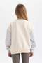 Girl's Printed Crew Neck Soft Fleece Thick Sweatshirt B4674A823Wn - 6