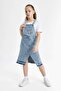 Girl's Slit Salopet Jean Dress C0519A824Sp - 4