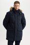 Water Repellent Removable Hood Faux Fur Zipper Pocket Taffeta Coats Parka X3983Az23Wn
