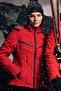 Water Repellent Ski Jacket Slim Fit Hooded Zippered Waterproof with Hand Protectors and Pockets
