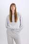 Crew Neck Long Sleeve Casual Pajama Top B1279Ax23Wn - 4